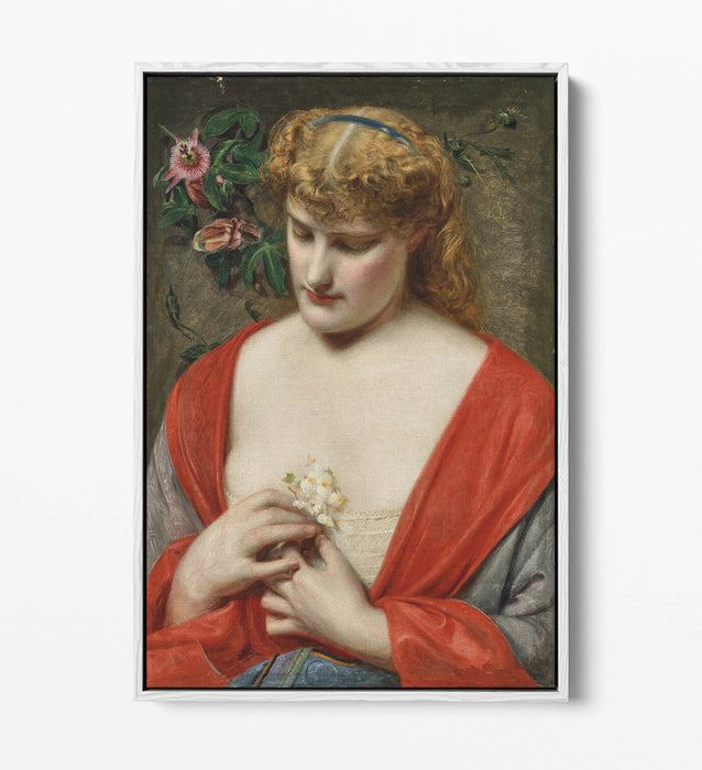 FREDERICK SANDYS, PASSION FLOWERS -FLOAT EFFECT CANVAS WALL ART PRINT