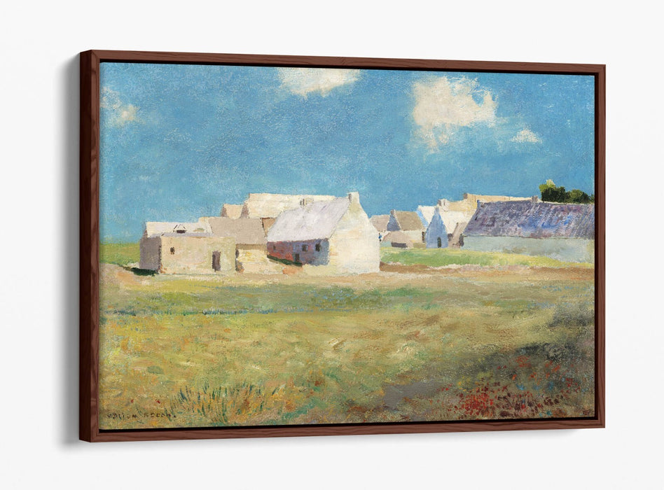 ODILON REDON, BRETON VILLAGE -FLOAT EFFECT CANVAS WALL ART PRINT