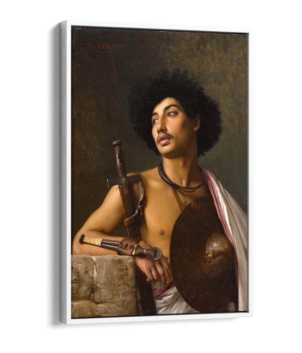 JEAN-LEON GEROME, A BISCHARI WARRIOR -FLOAT EFFECT CANVAS WALL ART PRINT