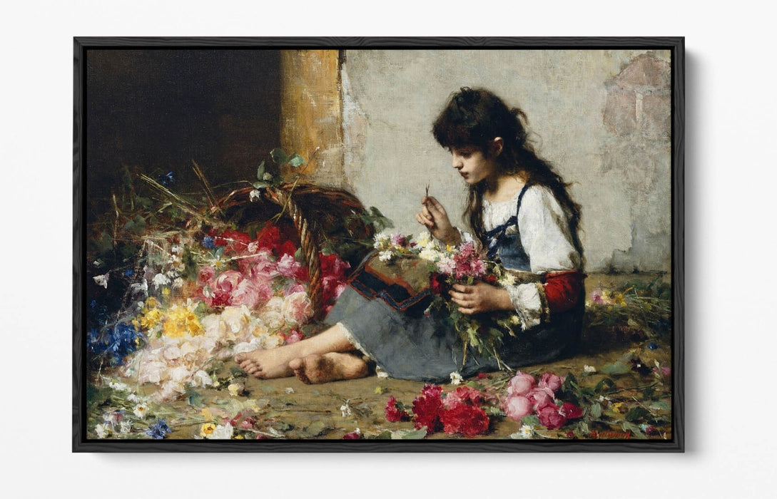 Canvas Wall Art Print - Flower Girl Float Effect on Handmade MDF Frame