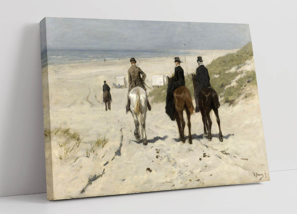 Canvas Wall Art - Anton Mauve Morning Ride Along The Beach Painting Print