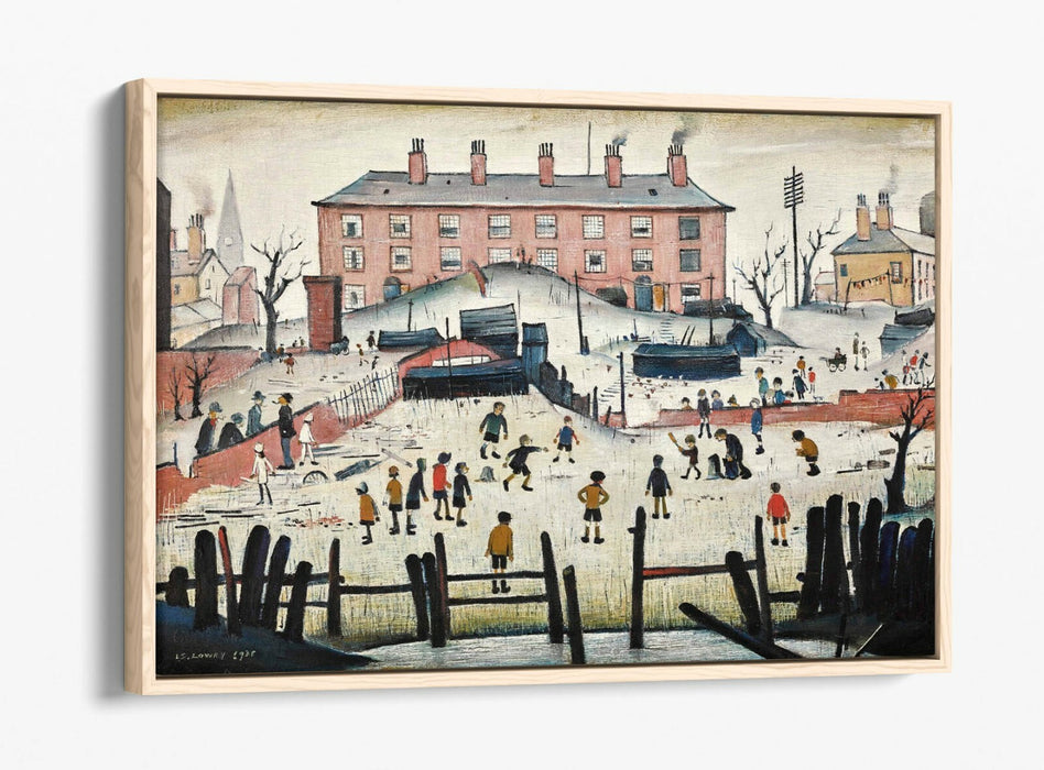 LS LOWRY CRICKET MATCH -FLOAT EFFECT CANVAS WALL ART PIC PRINT GRAFFITI- RED