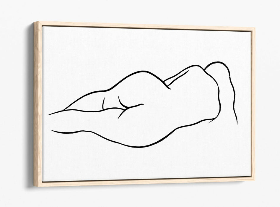 RECLINING NUDE WOMAN SHOWING BOTTOM ART -FLOAT EFFECT CANVAS WALL ART PIC PRINT