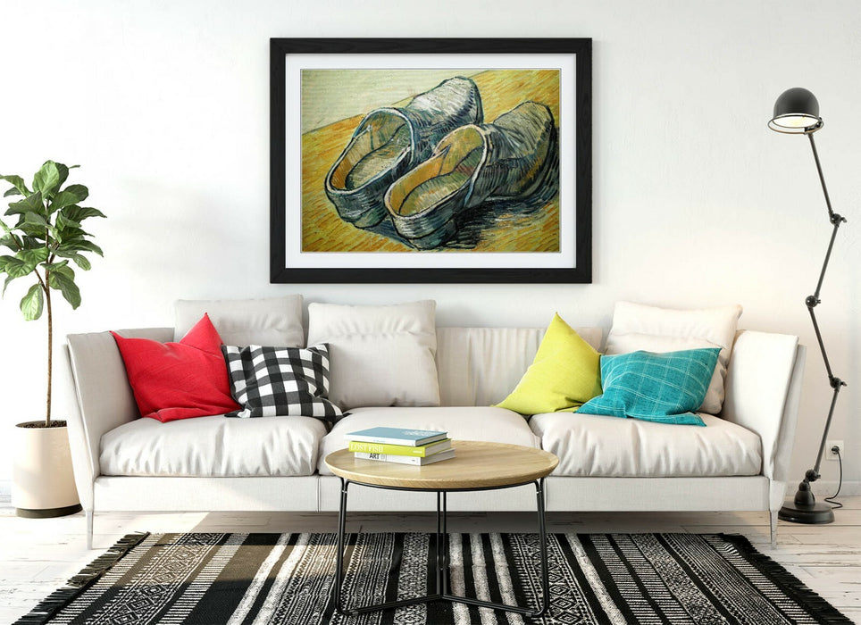 VINCENT VAN GOGH "STILL LIFE WOODEN SHOES" -FRAMED WALL ART PICTURE PRINT