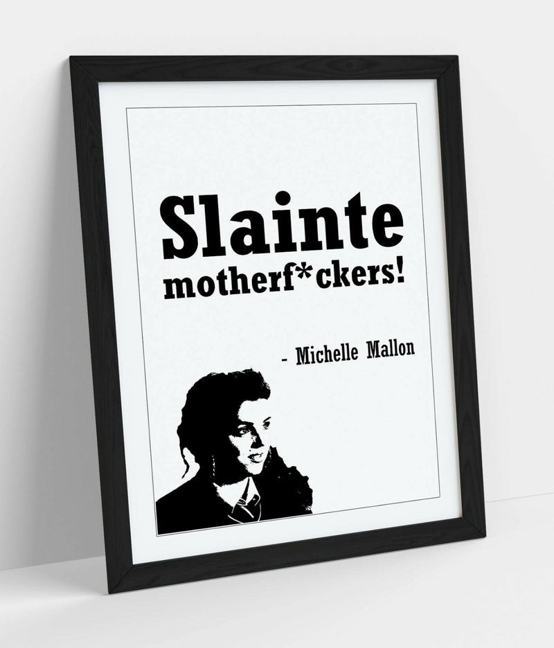 Framed Wall Art – Funny Irish Derry Girls Poster with Wood Grain Frame | Handmade UK Art