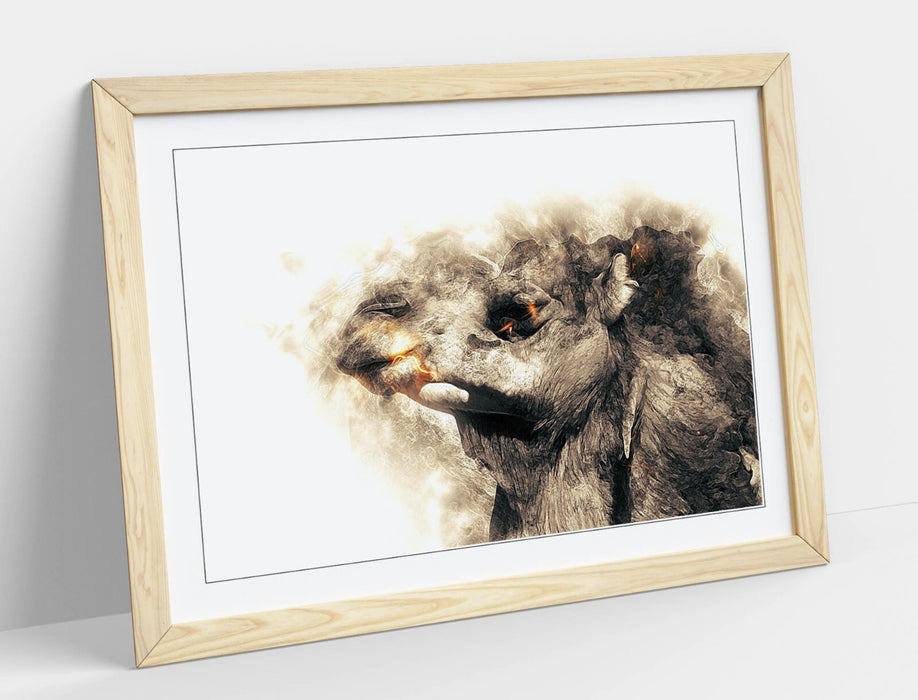 CAMEL SKETCH ABSTRACT ANIMAL ART DECOR -FRAMED ART POSTER PICTURE PRINT
