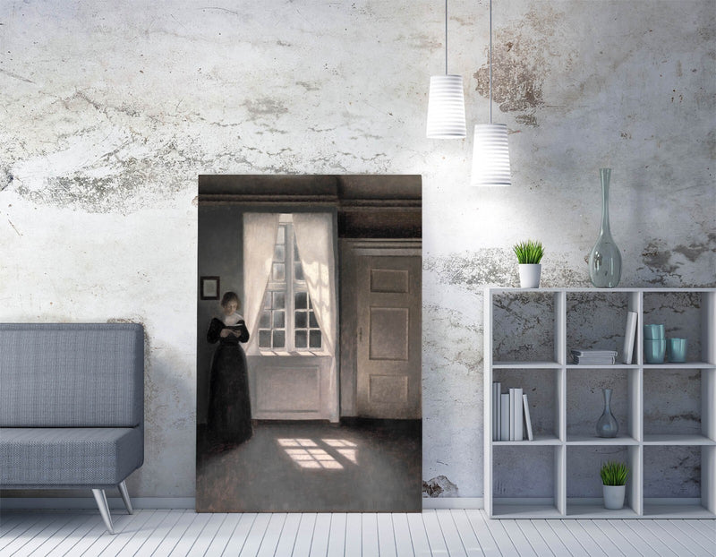 Canvas Wall Artwork - Vilhelm Hammershoi Interior Fra Strandgade Print on Premium Canvas