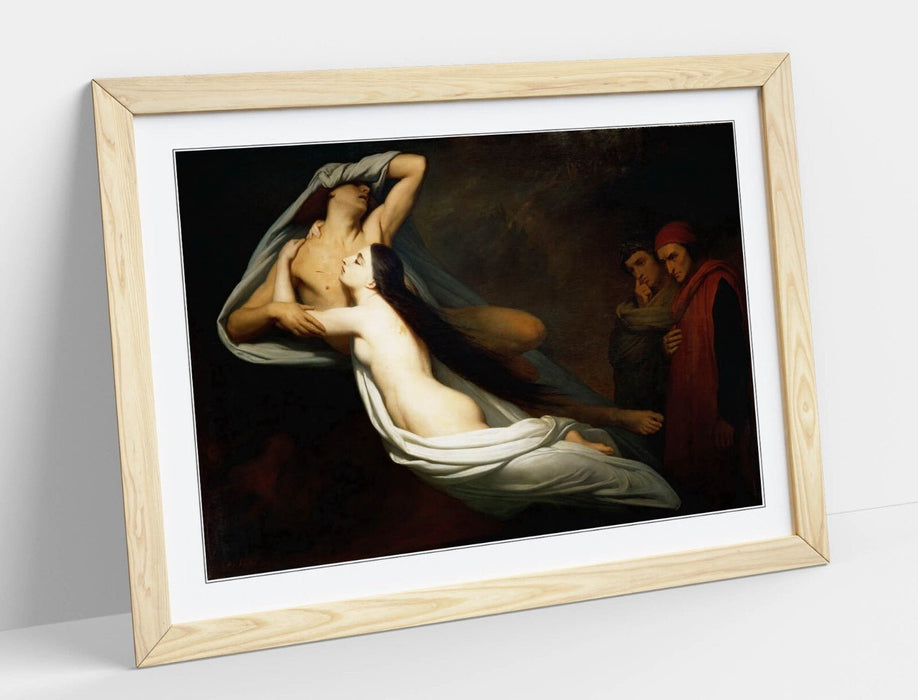 Framed Art Poster - 'Ary Scheffer, The Ghosts of Paolo and Francesca' Wall Art Print, UK Made