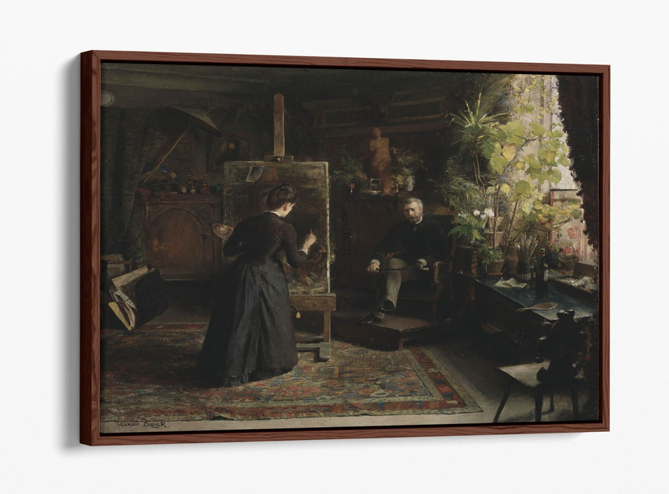 JEANNA BAUCK, BERTHA WEGMANN PAINTING PORTRAIT -FLOAT EFFECT CANVAS ART PRINT