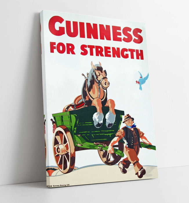 Vintage Guinness Poster - Handmade Canvas Wall Art | Premium Varnish Finish