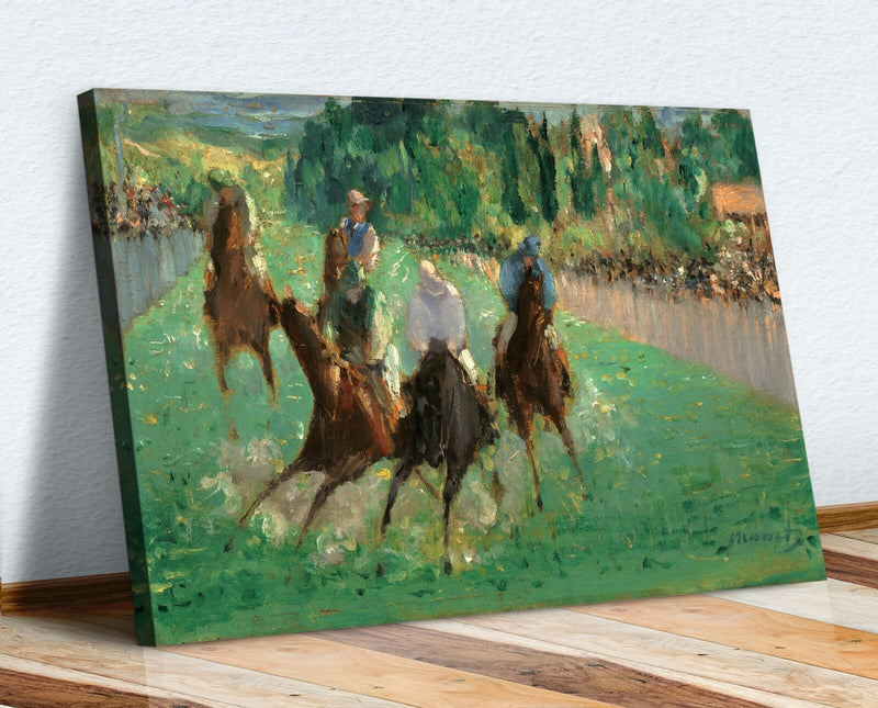 Canvas Wall Art - Edouard Manet At the Races Artwork | Premium Horse Racing Print