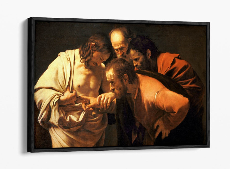 CARAVAGGIO, THE INCREDULITIY OF SAINT THOMAS -FLOAT EFFECT CANVAS WALL ART PRINT
