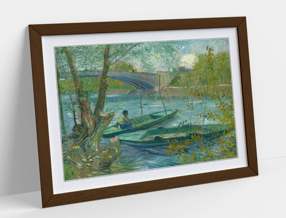 Framed Wall Art – Vincent Van Gogh Print With Woodgrain Frame & Matte Paper