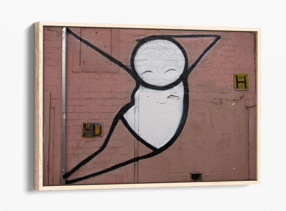 Canvas Art Print - Stick Man Graffiti Wall Art | Float Effect Canvas Decor