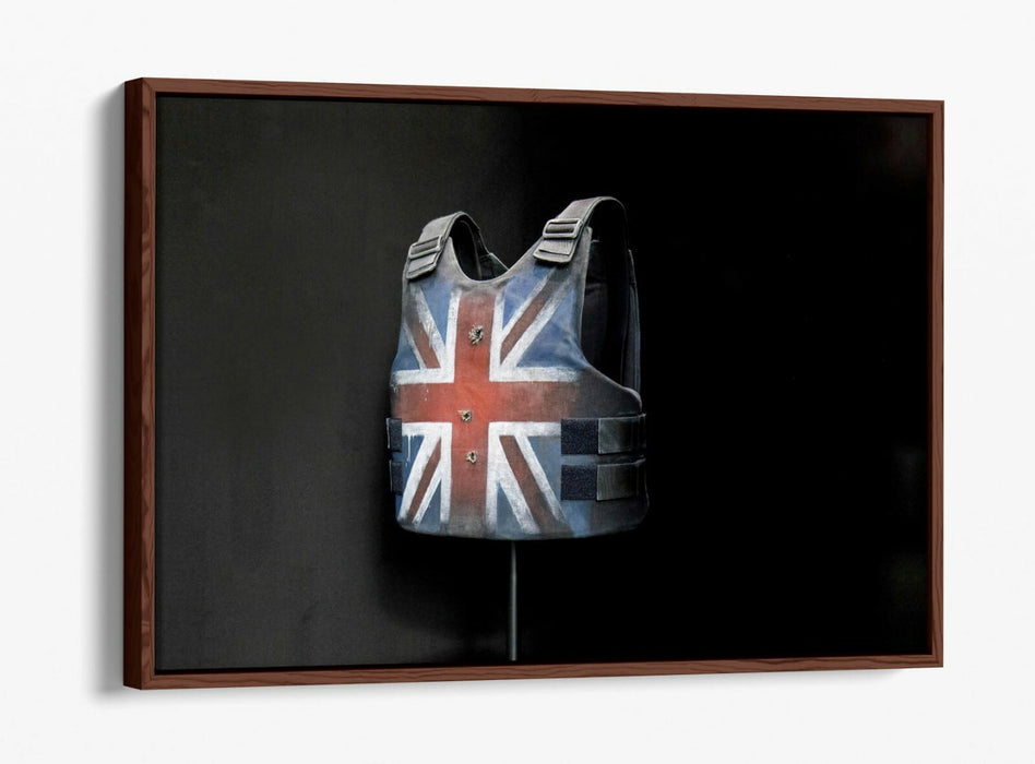 BANKSY UNION JACK STAB VEST -FLOAT EFFECT CANVAS WALL ART PIC PRINT- STORMZY