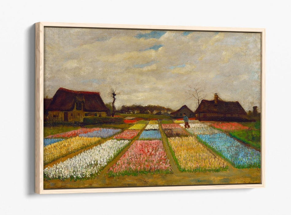 VAN GOGH FIELD OF BULBS HOLLAND -FLOAT EFFECT CANVAS WALL ART PIC PRINT- GREEN