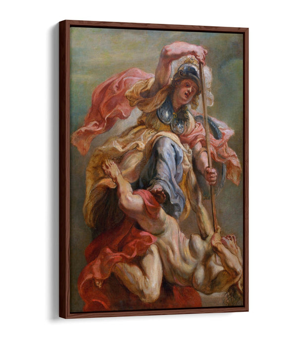 PETER PAUL RUBENS, MINERVA SLAYING DISCORD -FLOAT EFFECT CANVAS WALL ART PRINT