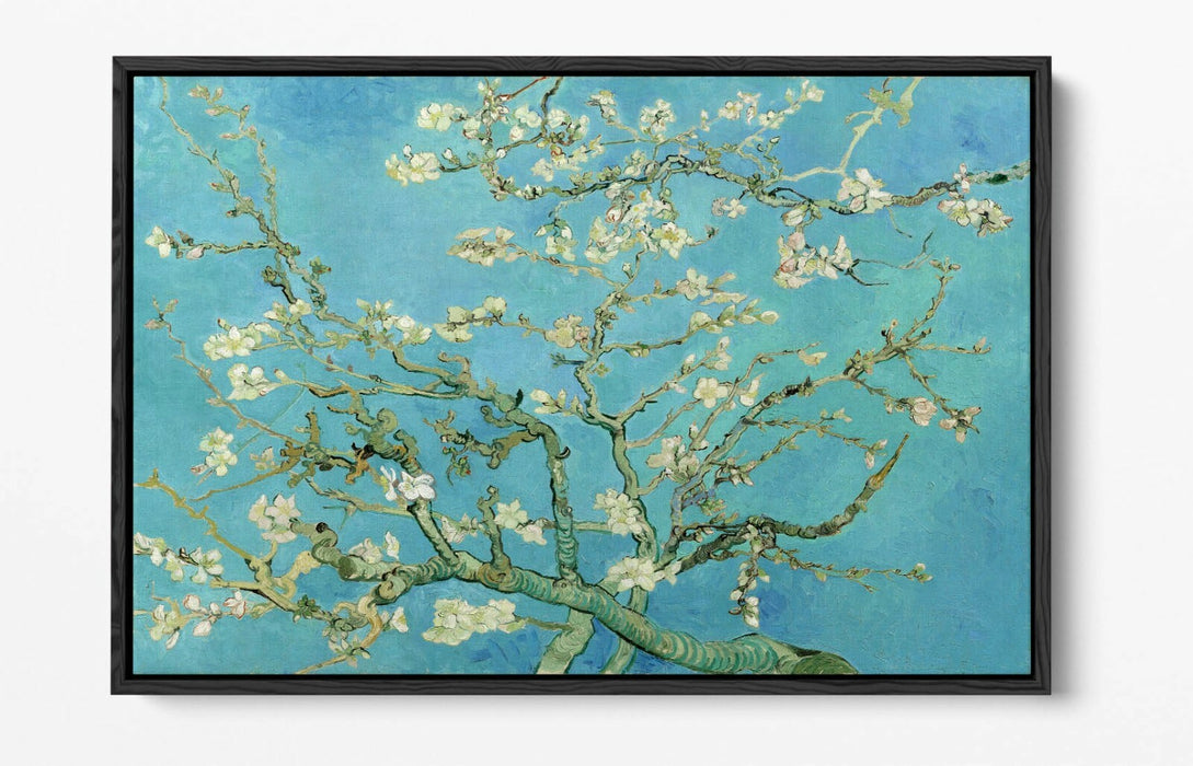 VINCENT VAN GOGH ALMOND BLOSSOM TEAL -FLOAT EFFECT CANVAS WALL ART PIC PRINT