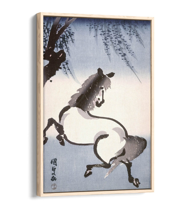 Canvas Wall Art Print - Japanese Horse Artwork With Float Effect Canvas Frame