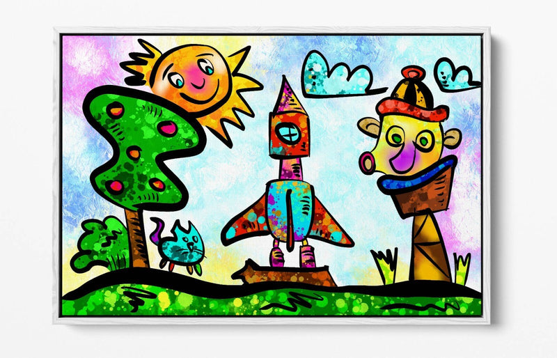 Kids Canvas Wall Art - Colorful Float Effect Canvas With Premium Varnish Coating