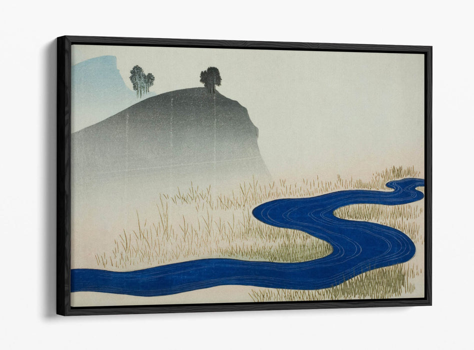 TOTOYA HOKKEI, MOUNTAIN LANDSCAPE WITH STREAM-FLOAT EFFECT CANVAS WALL ART PRINT
