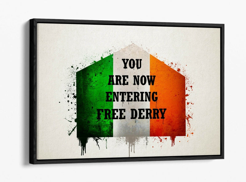 Derry Canvas Art – Irish Flag Canvas With Float Effect | Handmade UK Wall Decor