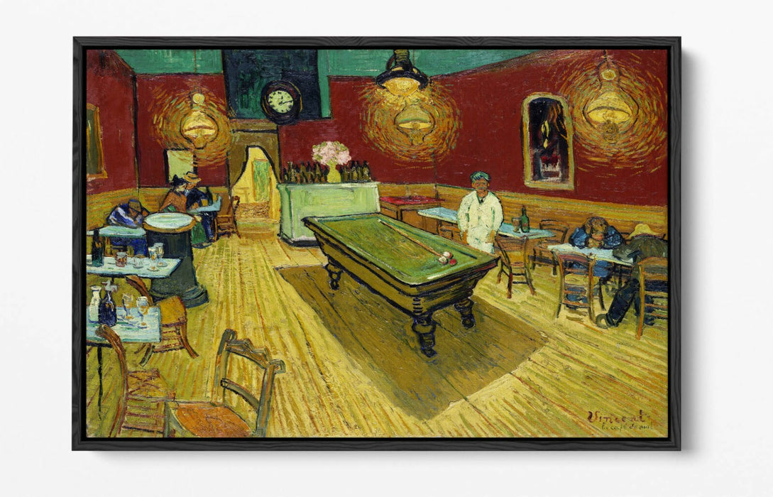 VAN GOGH THE NIGHT CAFÉ -FLOAT EFFECT CANVAS WALL ART PIC PRINT- RED GREEN