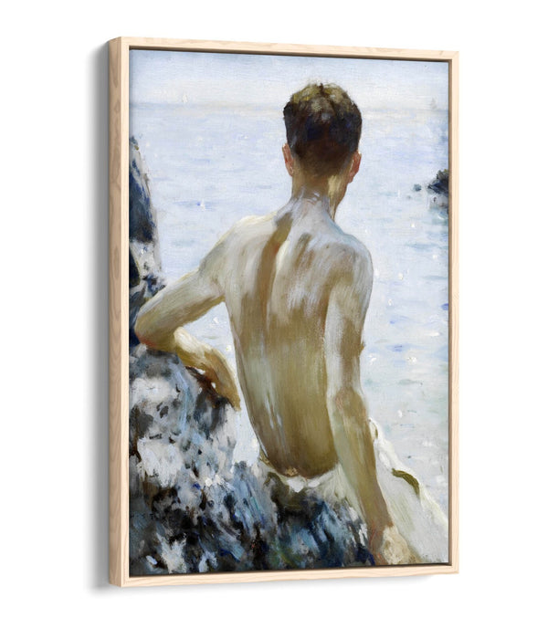Canvas Wall Art – Henry Scott Tuke Beach Study with Float Effect Frame