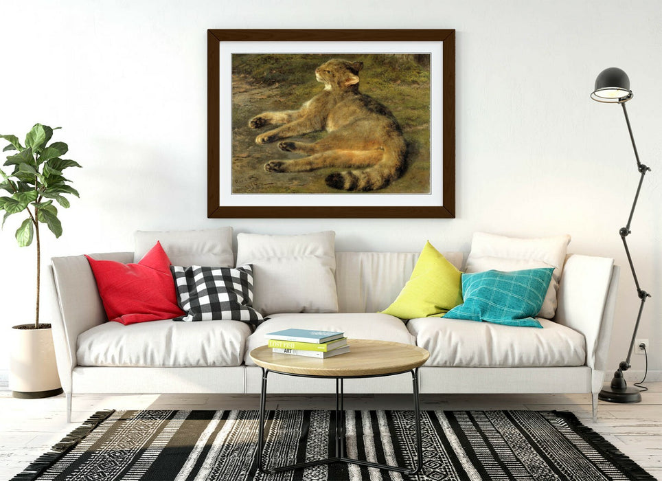 Framed Art Print - Realistic Cat Painting with Gallery Style Frame & Archival Ink