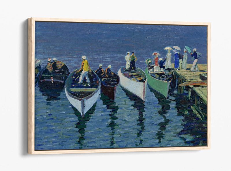 Canvas Wall Art Print - George Luks Holiday On The Hudson | Float Effect, Ready To Hang