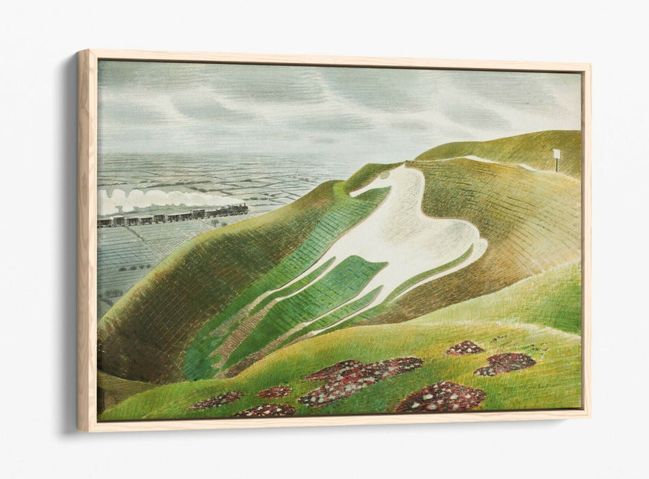Canvas Wall Art – Ravilious White Horses of Wiltshire | Premium Float Effect Print