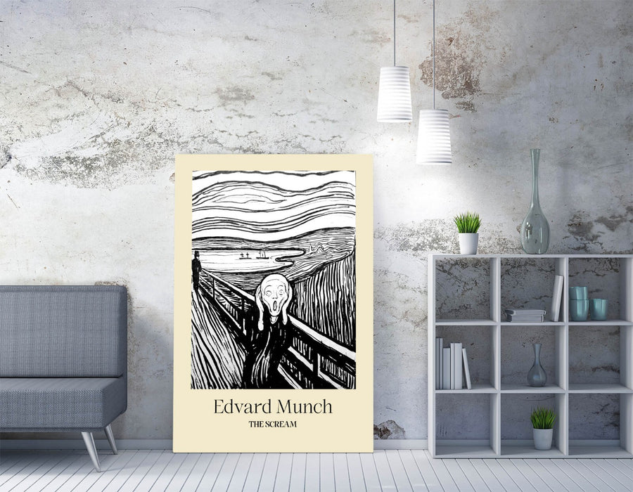 EDVARD MUNCH, LITHOGRATH SCREAM POSTER -CANVAS WALL ART ARTWORK PAINTING PRINT