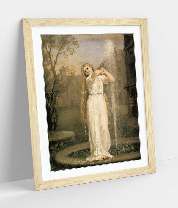 JOHN WILLIAM WATERHOUSE UNDINE -ART FRAMED POSTER PICTURE PRINT ARTWORK- BEIGE