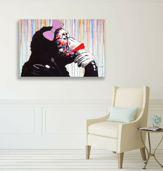 BANKSY DJ MONKEY FEMALE CANVAS WALL ART PICTURE PRINT ARTWORK GRAFFITI