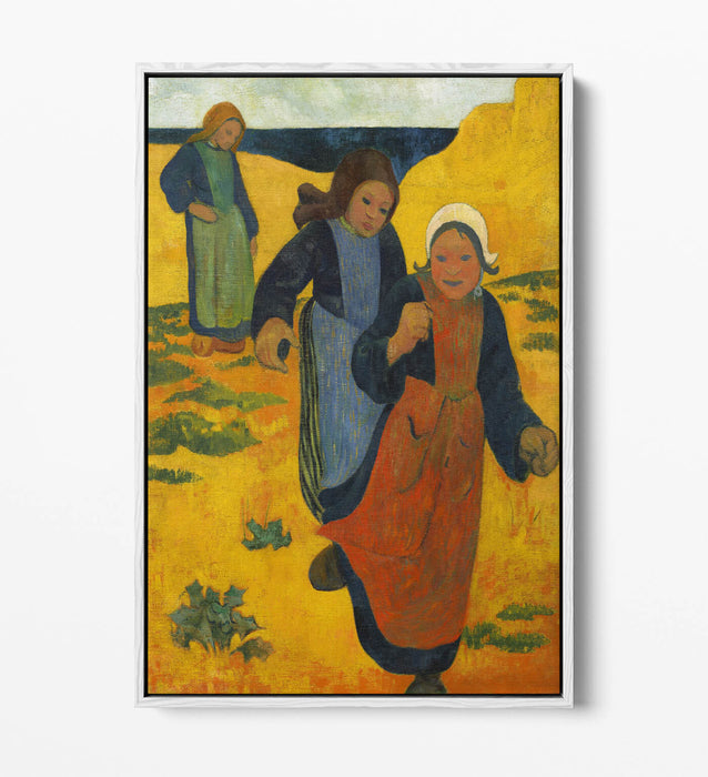 PAUL SERUSIER, GIRLS IN THE GREAT SANDS -FLOAT EFFECT CANVAS WALL ART PIC PRINT