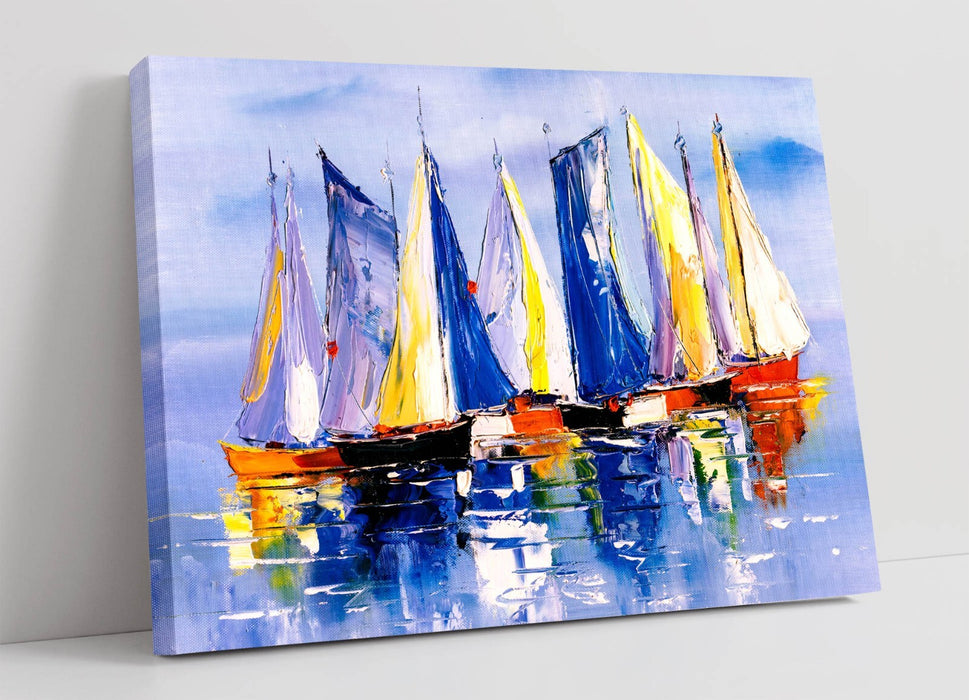 Sailing Boats Canvas - Nautical Wall Print | Seascape Home Decor Art