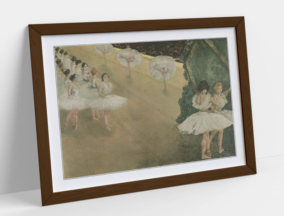Framed Wall Art - Edgar Degas Ballet Dancers Poster with Natural Wood Frame | UK Handmade