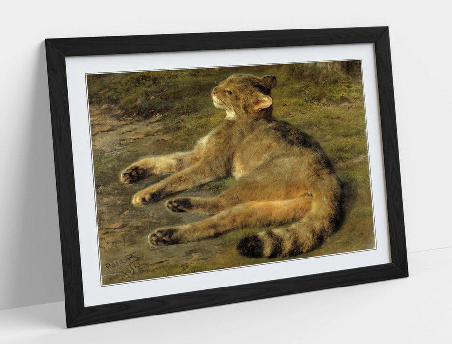 Framed Art Print - Realistic Cat Painting with Gallery Style Frame & Archival Ink