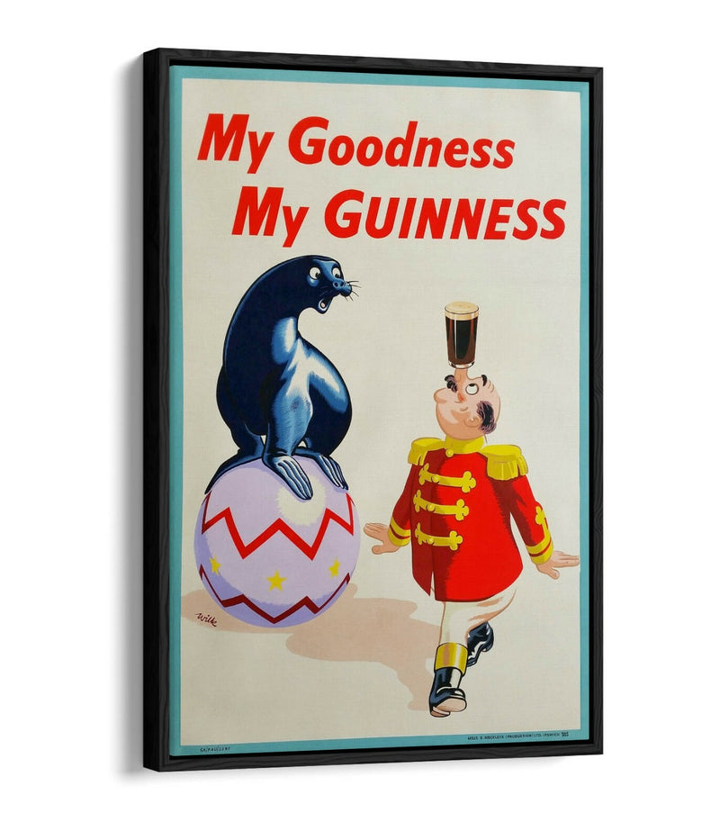 Vintage Guinness Poster | Handmade Canvas Wall Art - Float Effect, Scratch Resistant