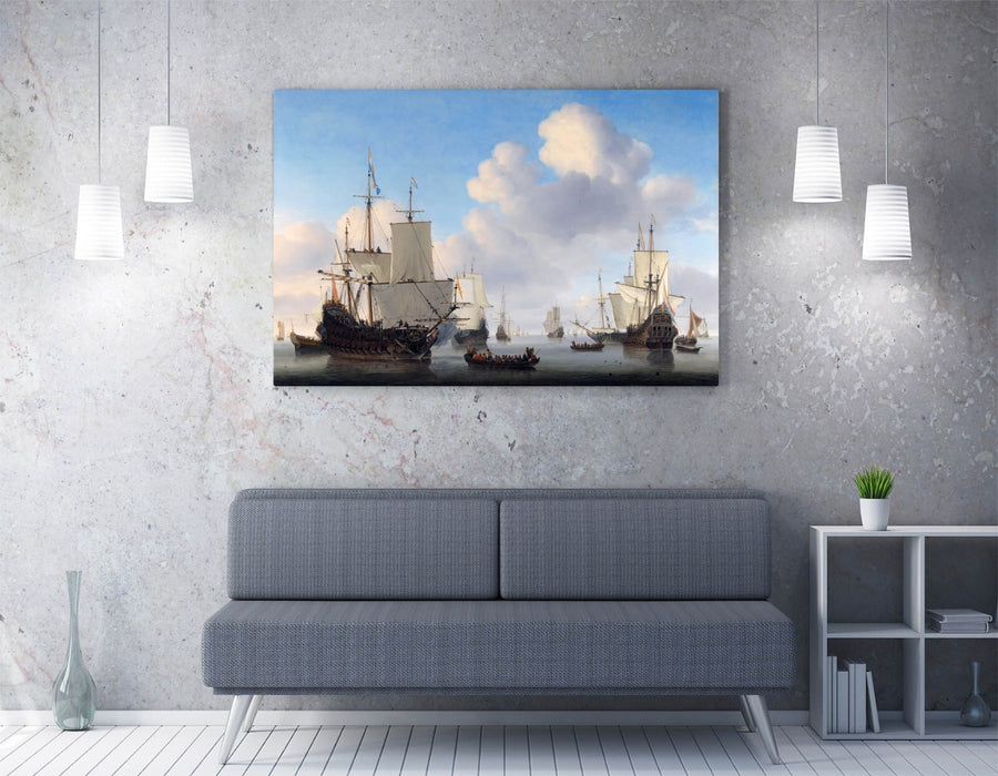 Canvas Wall Art – Willem Van De Velde Dutch Men O' War Painting Print
