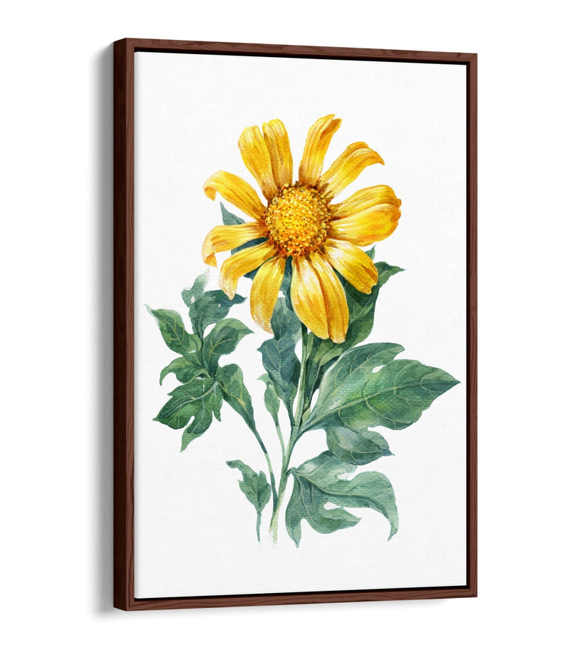 Sunflower Canvas Art - Vibrant Watercolor Print | Float Effect Wall Decor
