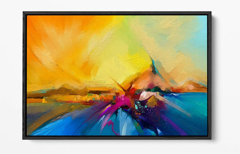 Canvas Wall Art - Abstract Colour Splash Print | Float Effect Canvas, Ready to Hang