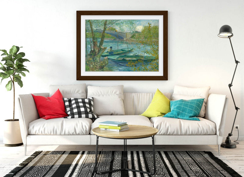 Framed Wall Art – Vincent Van Gogh Print With Woodgrain Frame & Matte Paper