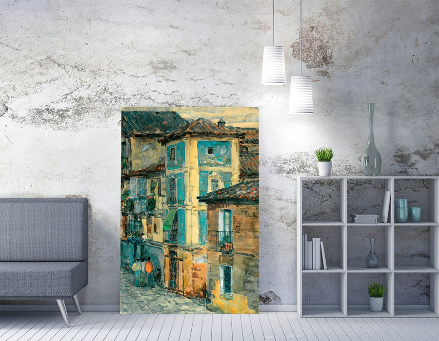 Canvas Wall Art – Childe Hassam Spanish Street Scene Print | Premium Satin Varnish Finish