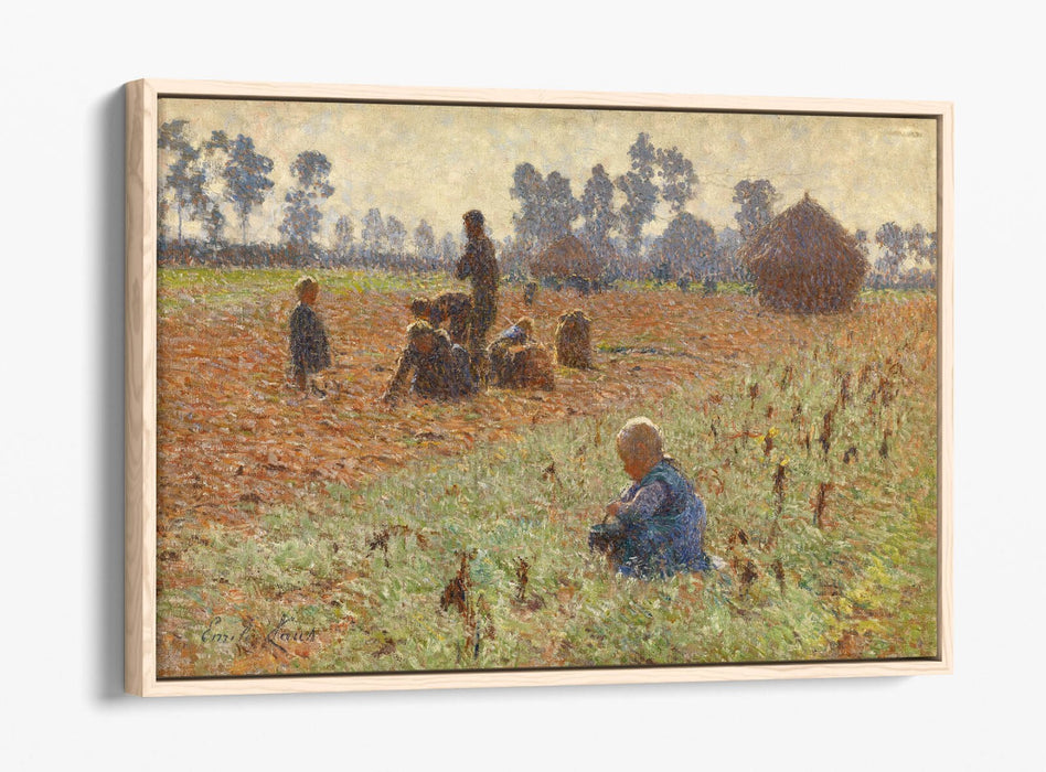 Canvas Wall Art - Emile Claus Gathering Grain Float Effect Canvas Art Print