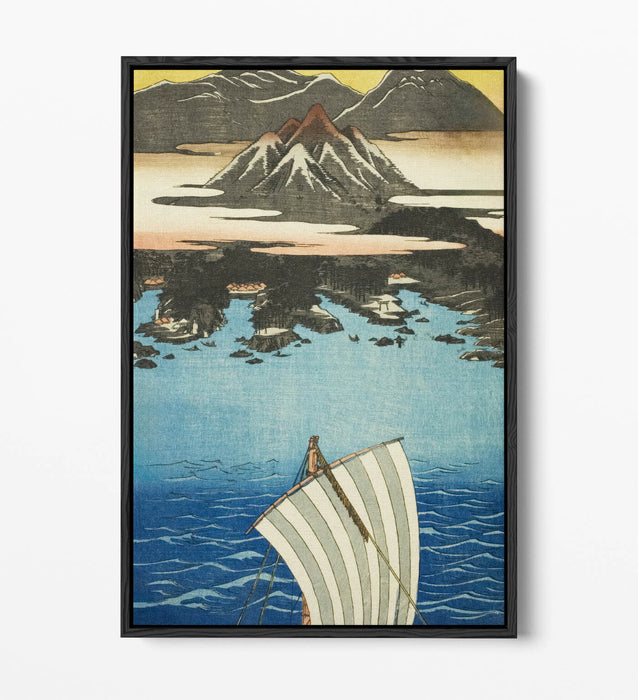UTAGAWA HIROSHIGE, MOUNT INASA IN NAGASAKI -FLOAT EFFECT CANVAS WALL ART PRINT