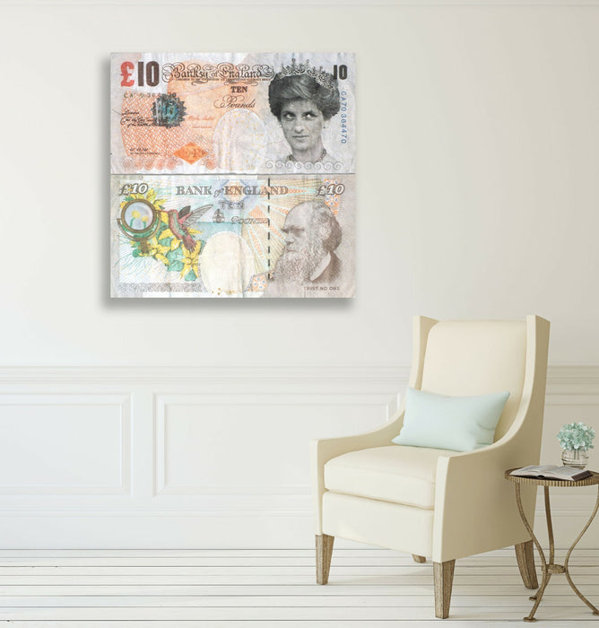 BANKSY MONEY TENNER DIANA CANVAS WALL ART PICTURE PRINT ARTWORK SQUARE TRUST XL