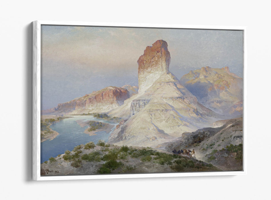 THOMAS MORAN, THE CASTLE ROCK GREEN RIVER-FLOAT EFFECT CANVAS WALL ART PIC PRINT