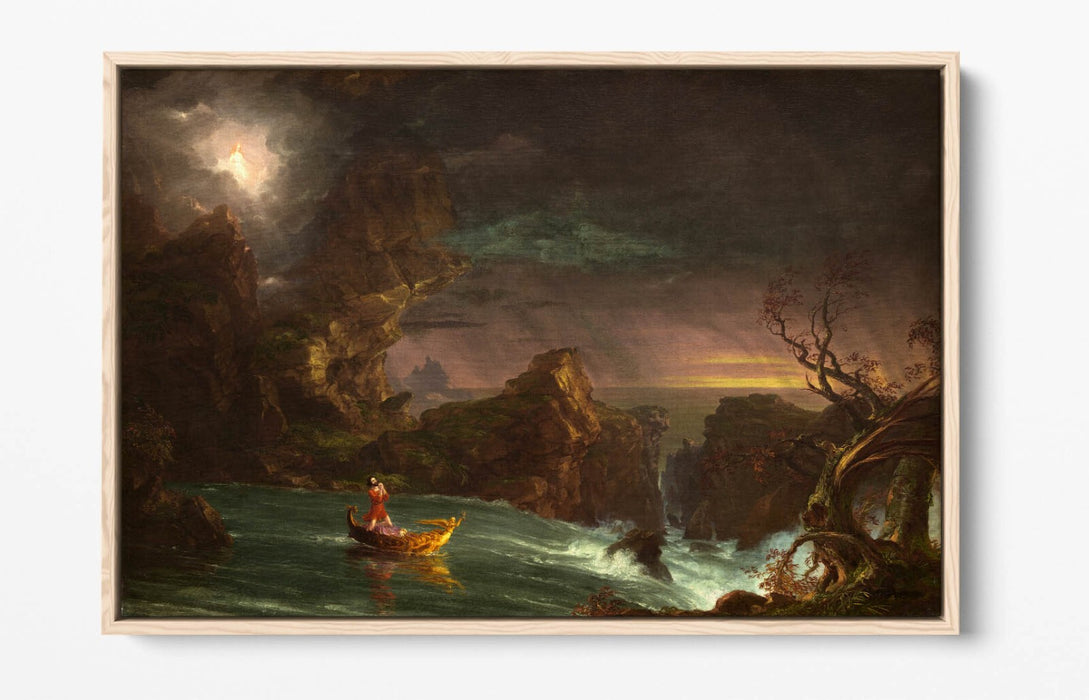 THOMAS COLE, VOYAGE OF LIFE: MANHOOD -FLOAT EFFECT CANVAS WALL ART PRINT