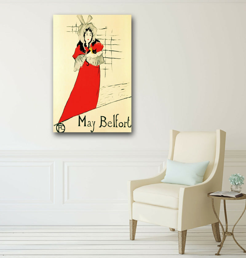 Canvas Wall Art – Henri de Toulouse Lautrec May Belfort Artwork Picture Print